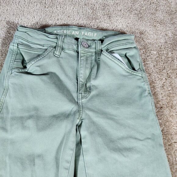 American Eagle Next Level Stretch Hi-Rise Jegging Jean Green Blue Denim 4 - Picture 2 of 12
